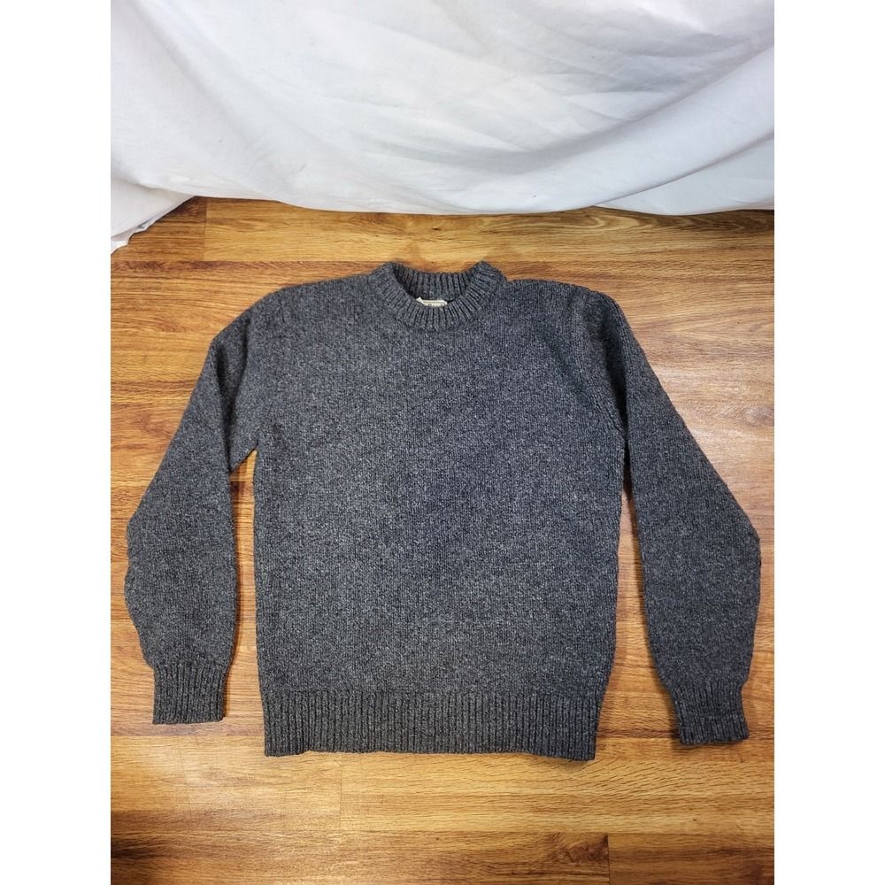 L.L.Bean Men's Bean's Classic Ragg Wool Sweater Small Gray 100% Lambswool